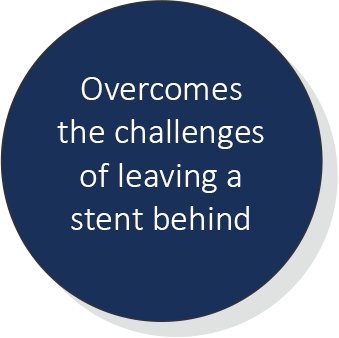 Overcomes the challenges of leaving a stent behind